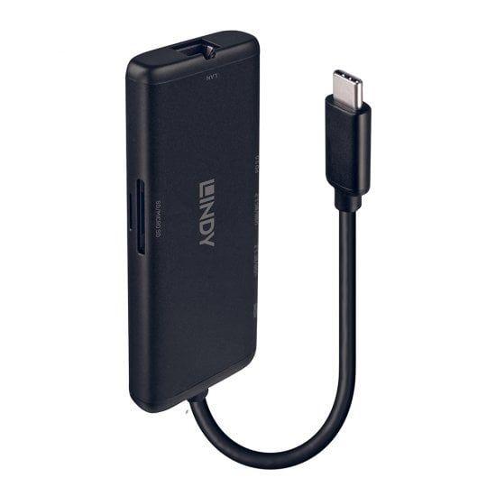 Base de Ligação e Replicador de Portas LINDY 43358 (60 Hz - Preto)
