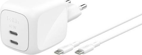 Carregador USB-C BELKIN WCH020KQ2MWH-B6 (USB-C para USB-C - Universal - Branco)
