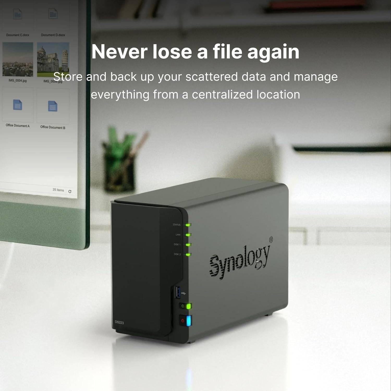 NAS SYNOLOGY DiskStation DS223 (2.5/3.5 " - Serial ATA III - Realtek) — miniatura 3