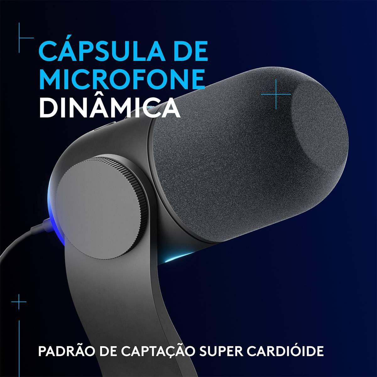 Microfone LOGITECH G Yeti GX (Microfone de mesa - Com fios - USB - Preto) — miniatura 2