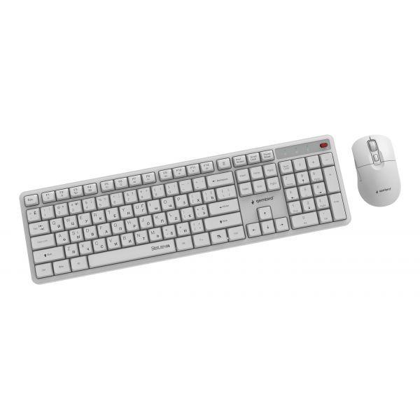 Teclado e Rato GEMBIRD KBS-WMS-01-W-CYRL (Tamanho completo - RF sem fios - Sem fios - Branco), miniatura 3