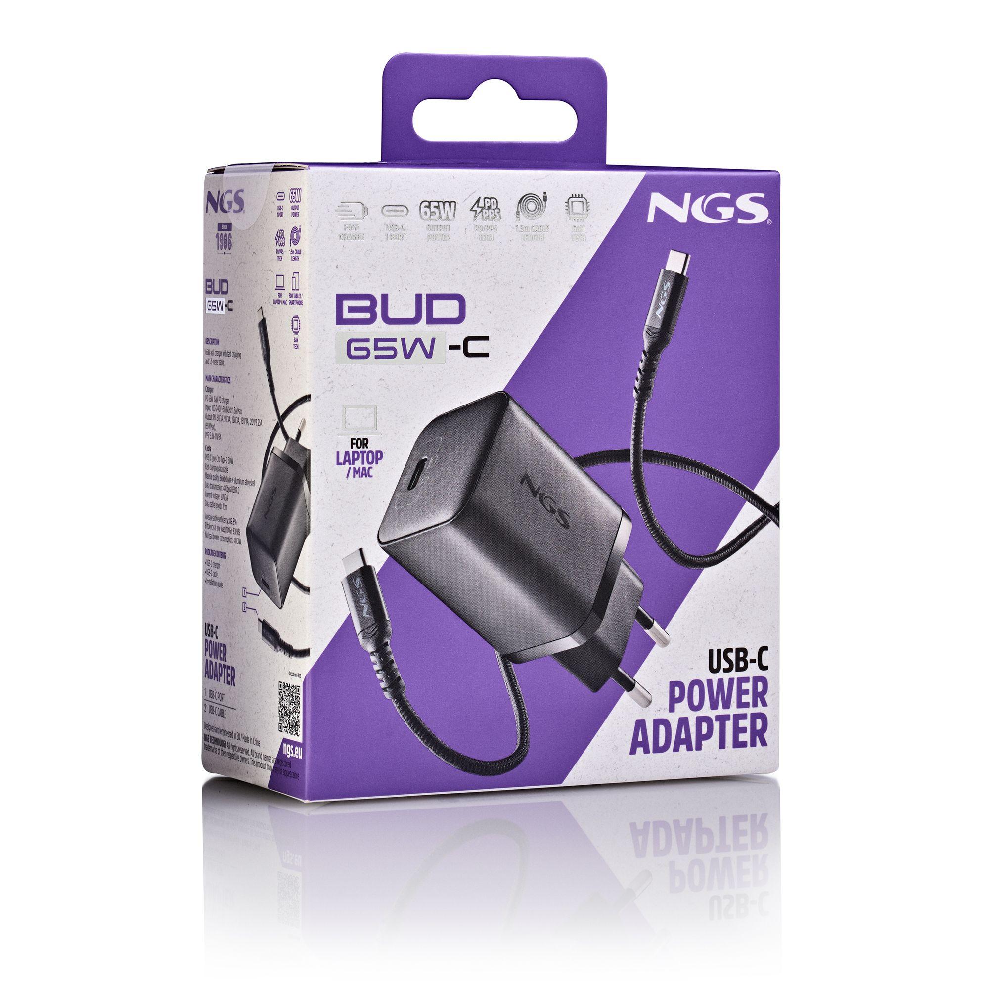 Carregador de Parede NGS Bud (65 W - Preto), miniatura 8