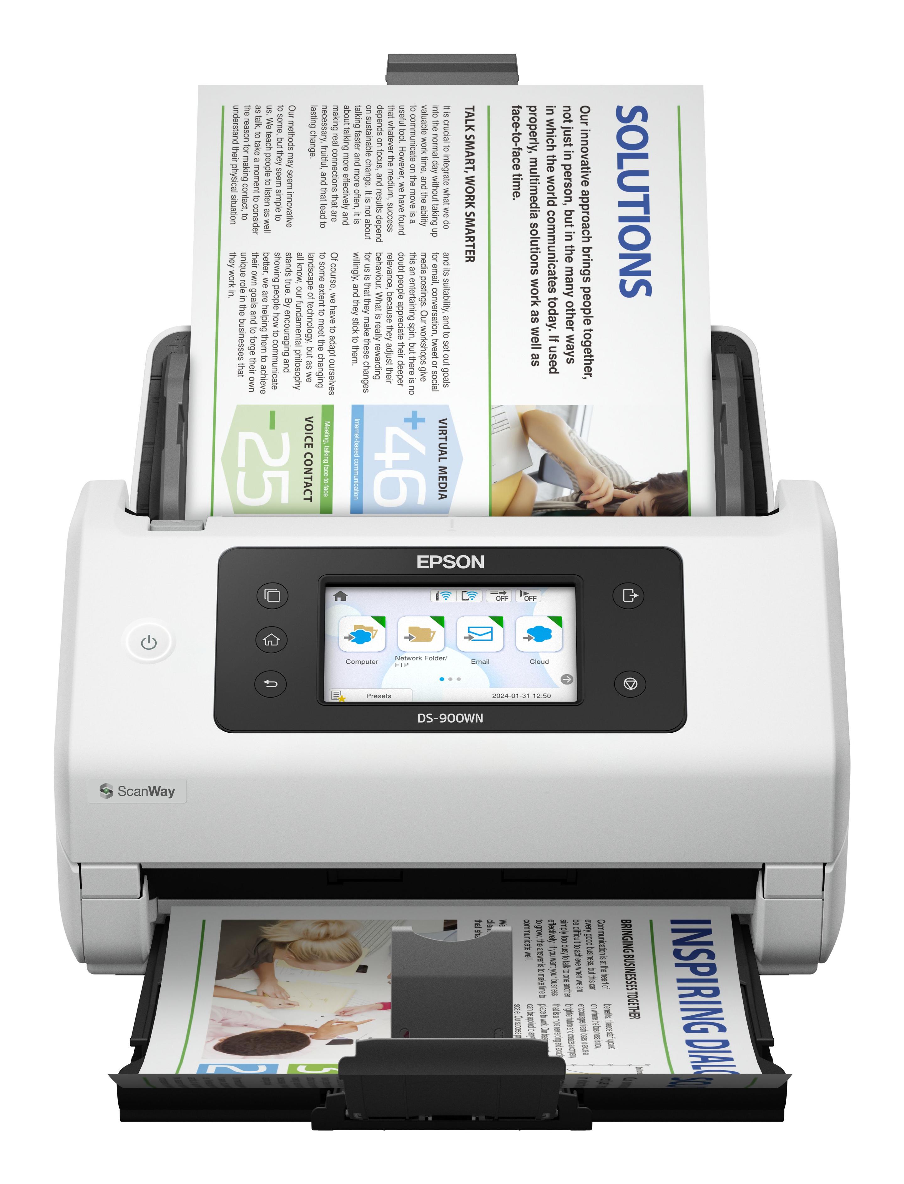 Scanner de Documentos EPSON WorkForce DS-900WN (3.2 Gen 1 - Branco)