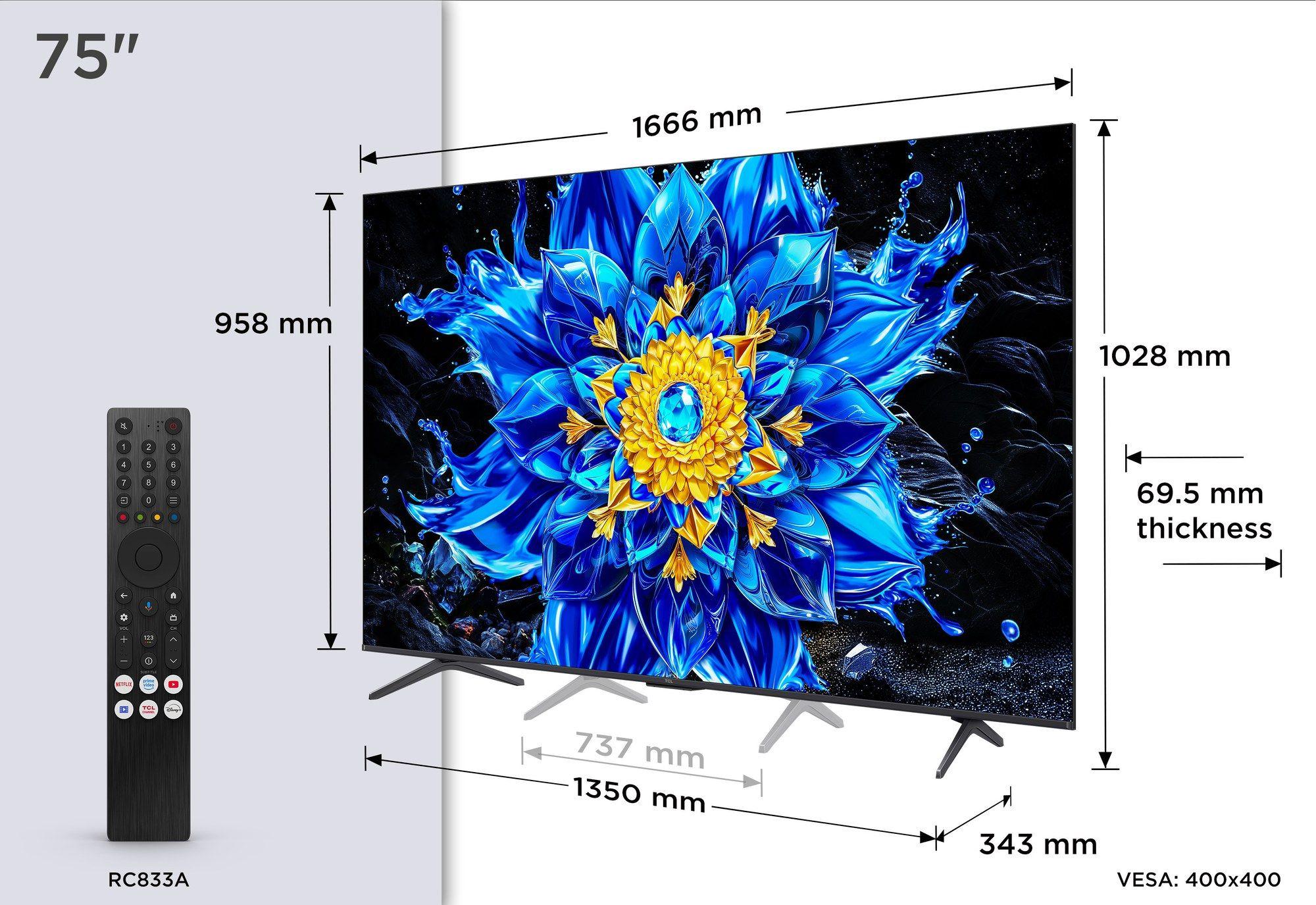Televisão TCL TV 75P8L (QD-Mini LED - 3840 x 2160 pixels - Mini LED - Preto) — miniatura 10
