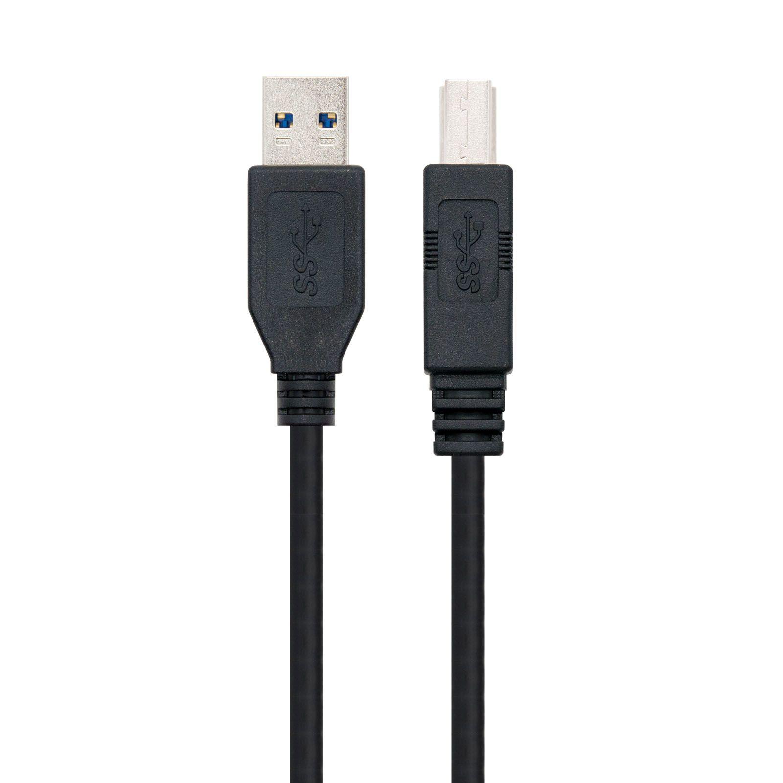 Cabo USB NANOCABLE 10.01.0802-BK (2 m - USB A - USB B - Preto), miniatura 2
