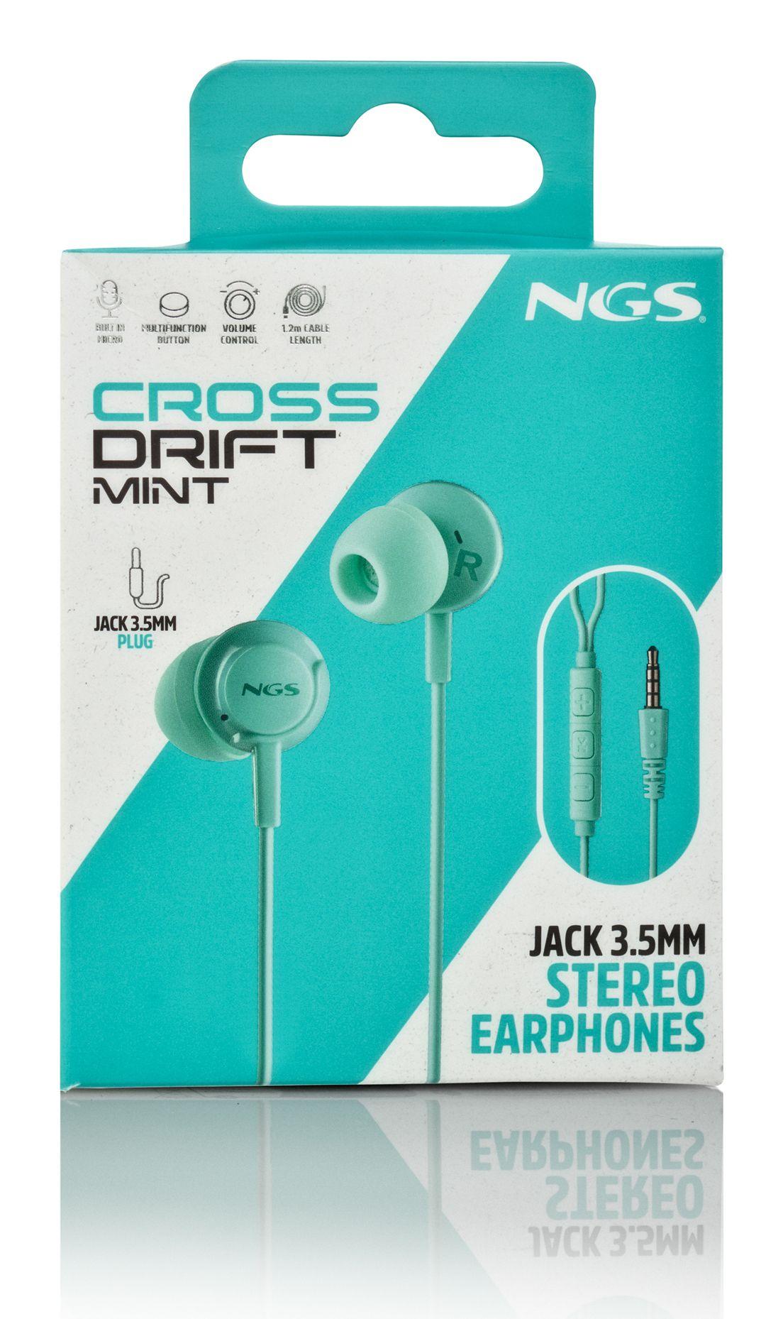 Auscultadores Intra-auriculares NGS Cross Drift Mint (Com fios - Azul menta), miniatura 8
