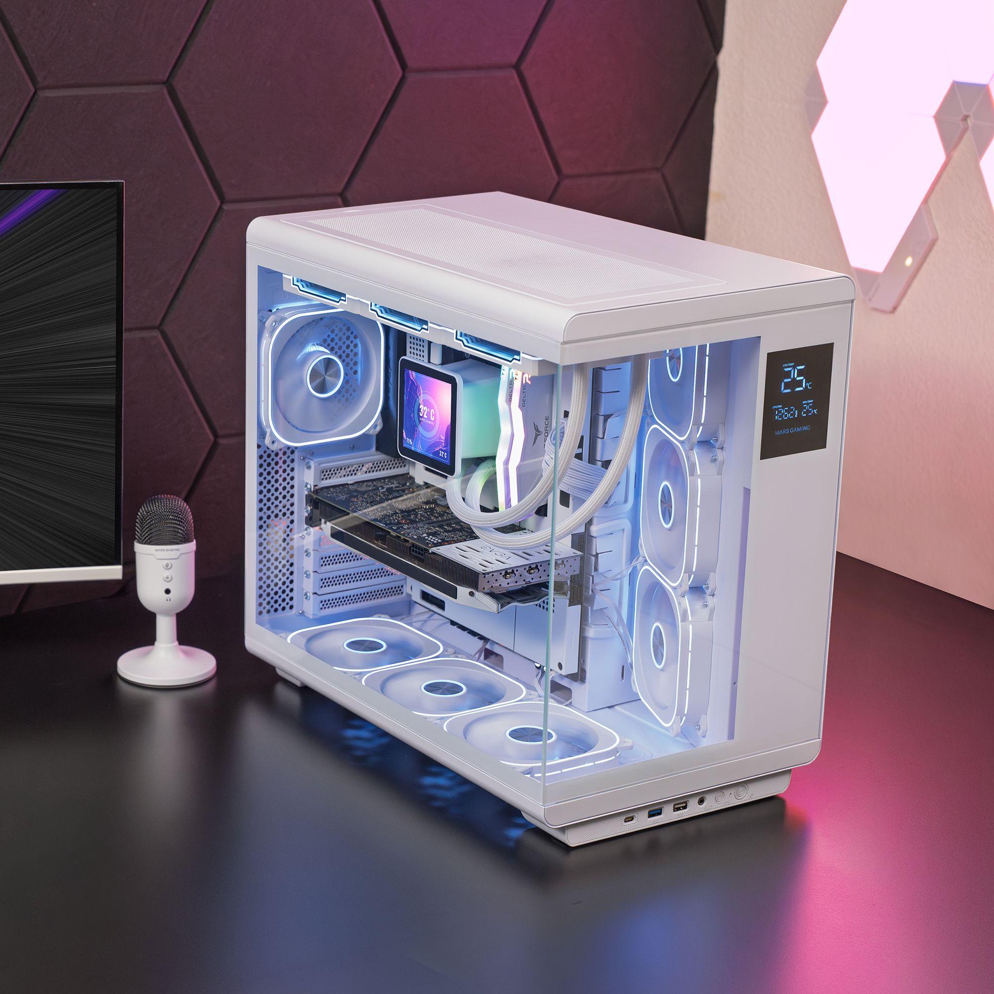 Caixa PC MARS GAMING MC-REVPRO (Midi Tower - Ecrã LCD 4,3" - Branco), miniatura 3