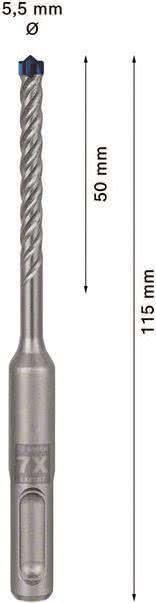 Broca para Martelo BOSCH Expert SDS plus-7X 2608900065 (Ø 5,5 mm - 115 mm)