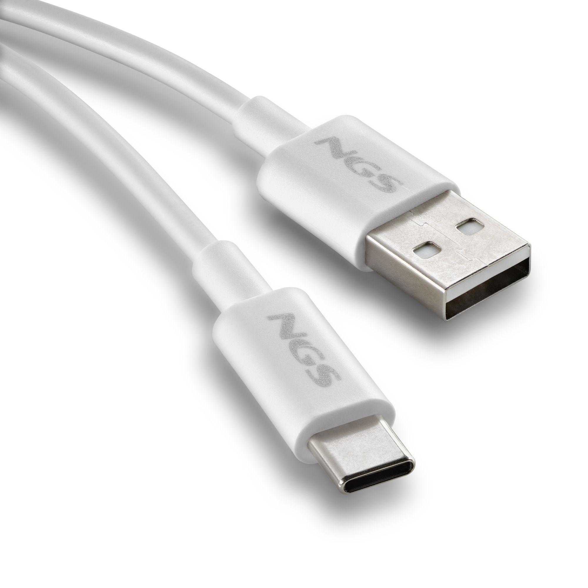 Cabo USB NGS ZYRO-AC (1 m - USB C - USB A - Branco) — miniatura 3