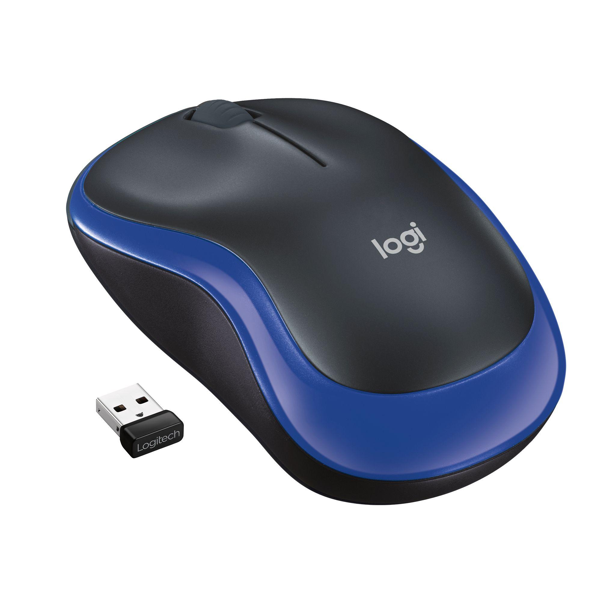 Rato LOGITECH M185 (Ambidestro - 1000 DPI - Ótico - Azul)