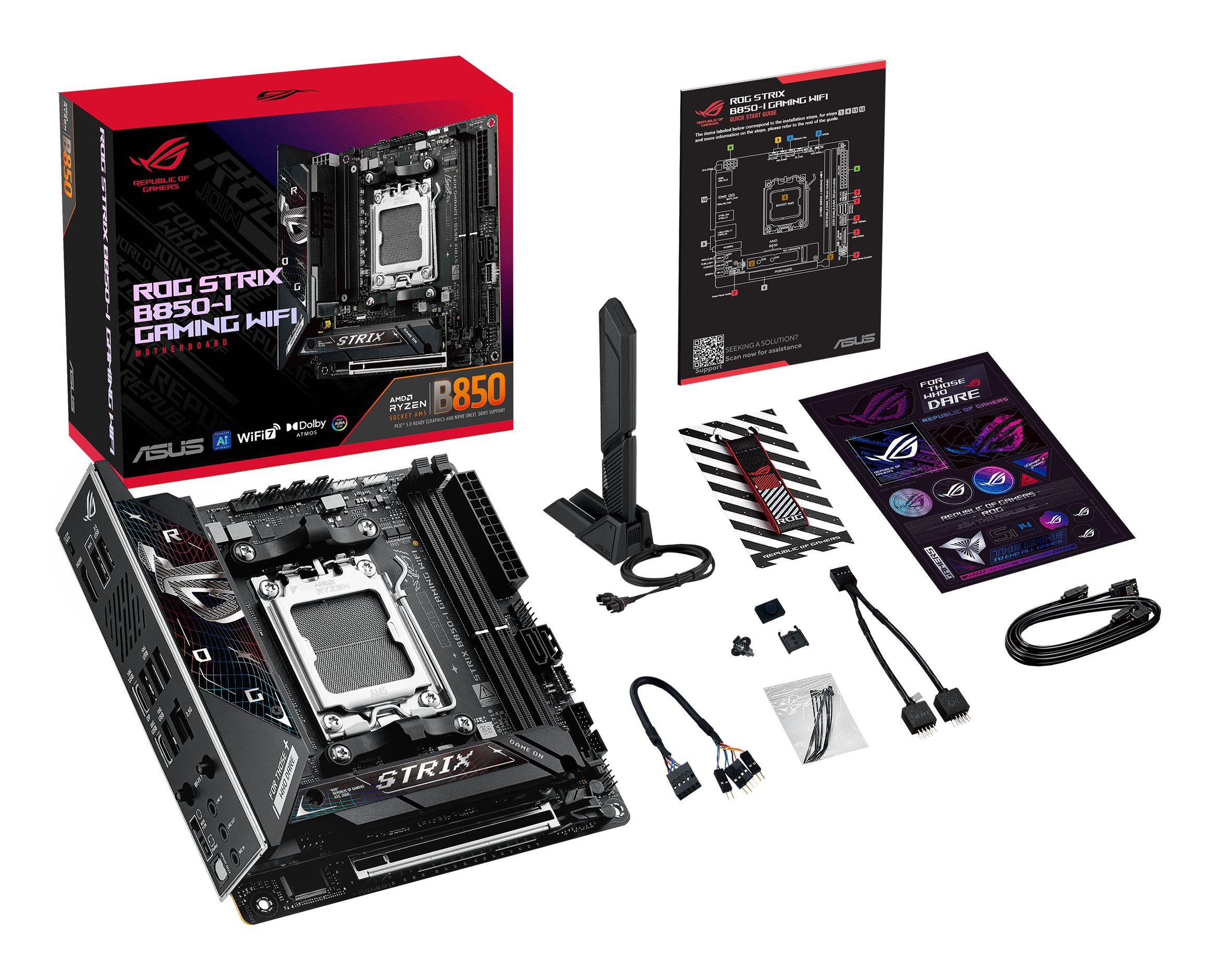 Motherboard ASUS ROG STRIX B850-I GAMING WIFI (AM5 - mini-ITX - Duplo canal - Preto), miniatura 12