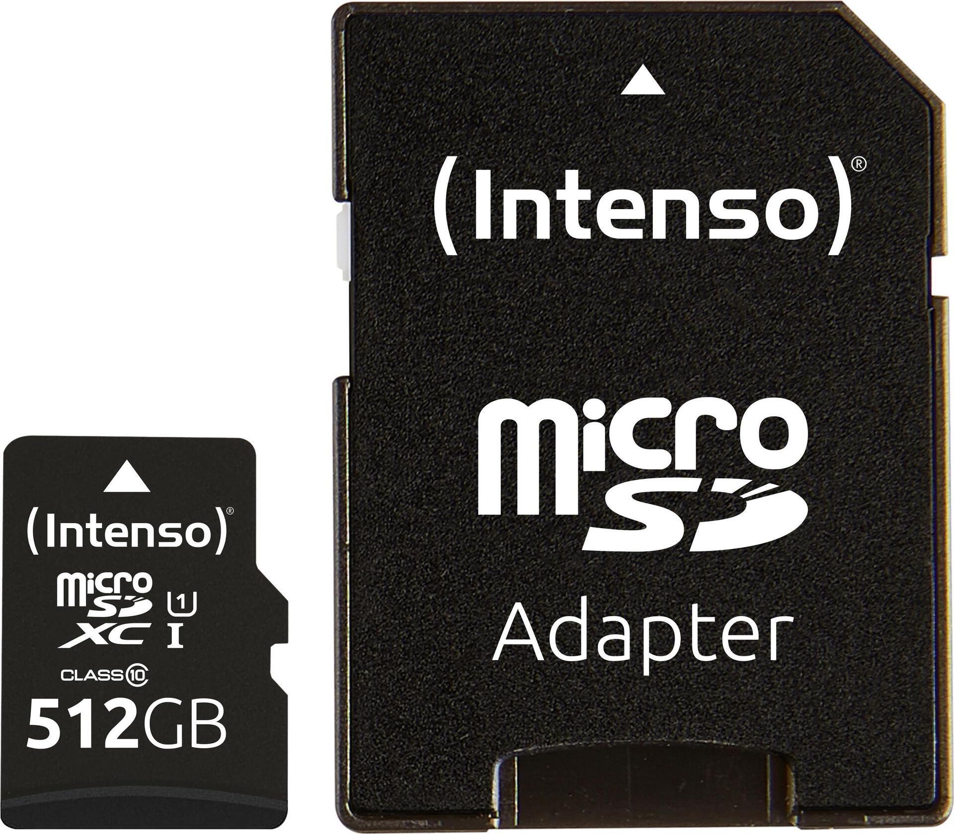 Cartão de Memória INTENSO UHS-I Performance (512GB - Classe 10 - Até 90 MB/s - Preto)