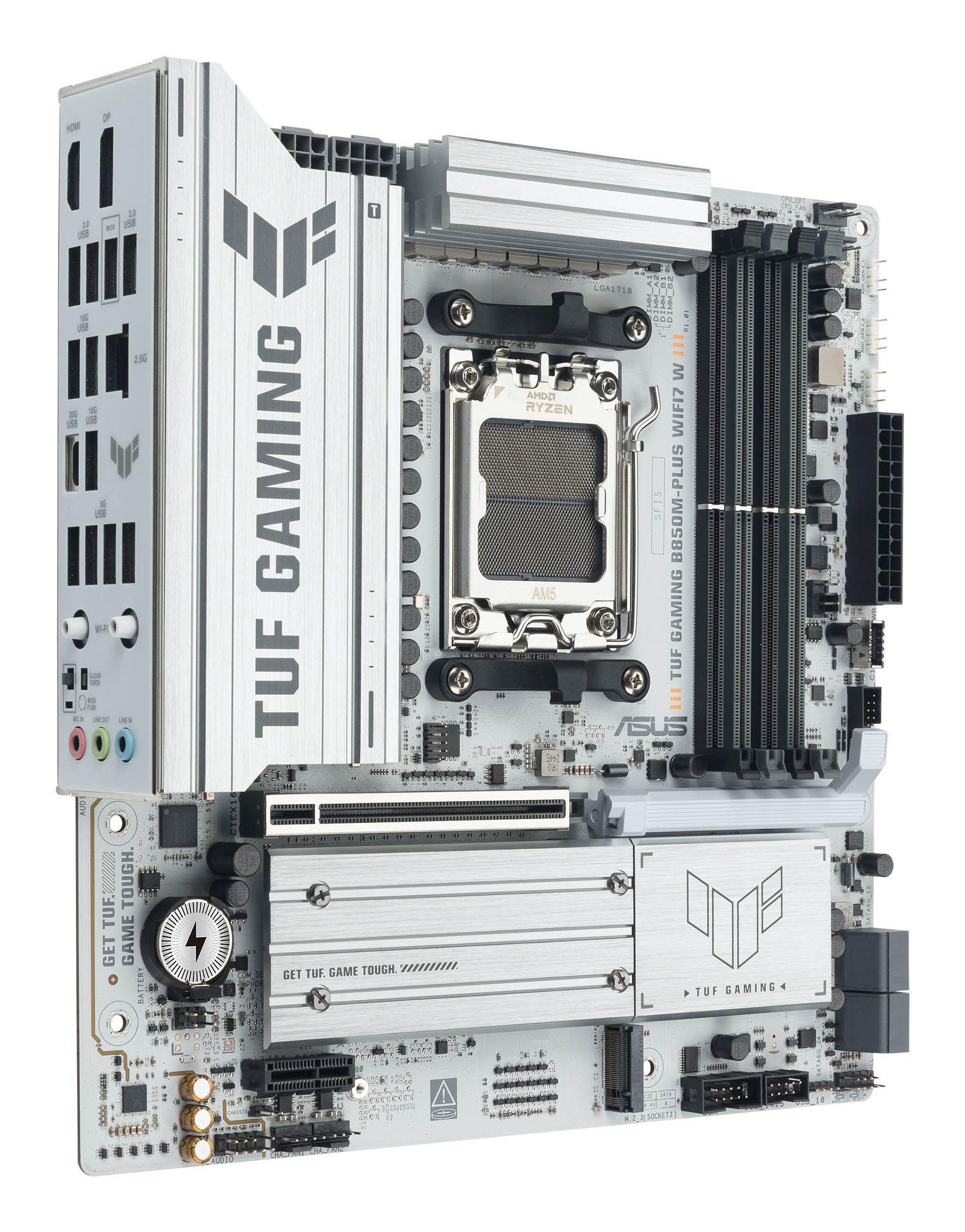 Motherboard ASUS TUF GAMING B850M-PLUS WIFI7 W (AM5 - micro ATX - Duplo canal - Branco), miniatura 3