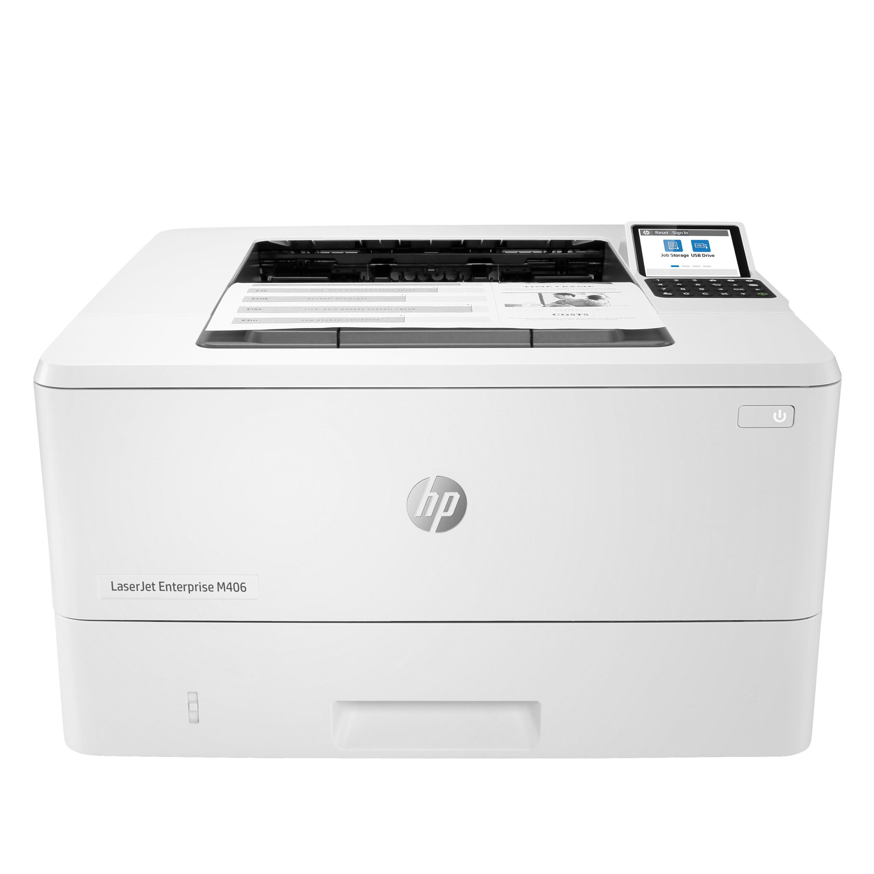 Impressora Laser HP LaserJet Enterprise M406dn (A4 - Impressão a preto e branco - 350 folhas - Branco)