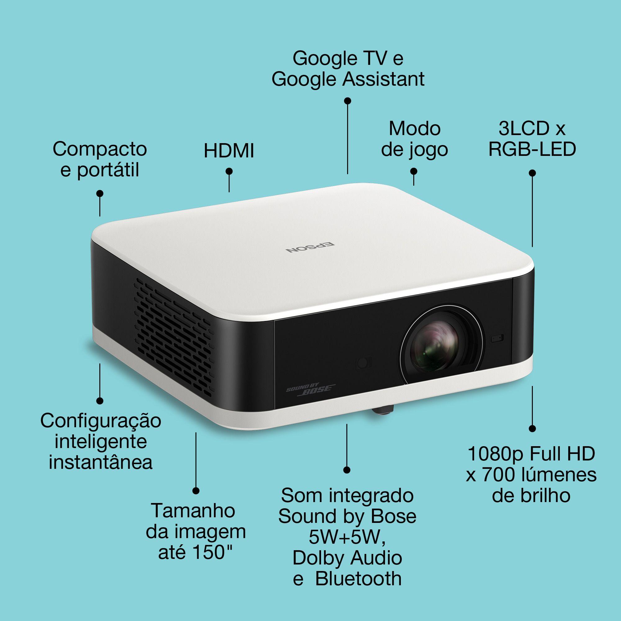 Projetor EPSON Lifestudio Pop EF-61W (1080p - 30 a 150 polegadas - Google TV - Branco), miniatura 9