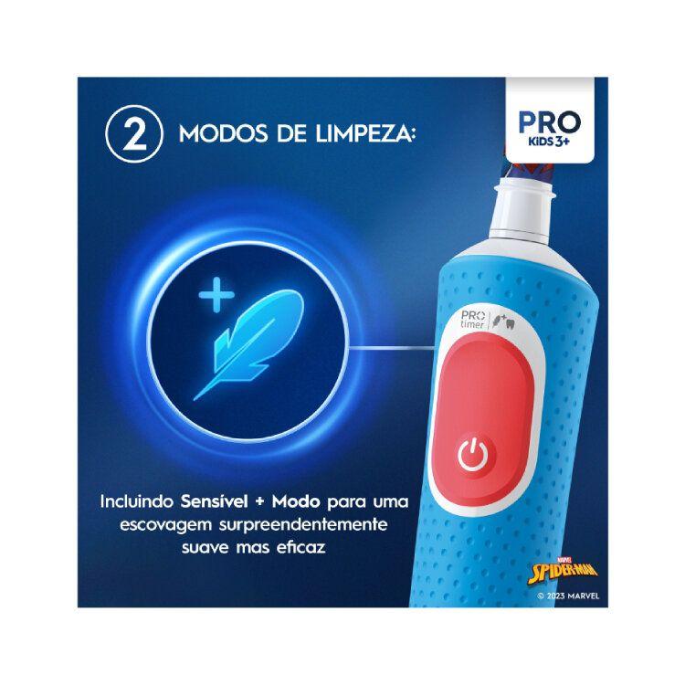 Escova de Dentes Elétrica ORAL-B Vitality Pro Kids Spider-Man (Azul/Vermelho), miniatura 5