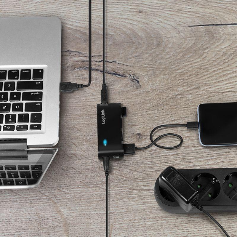 Hub USB LOGILINK UA0085 (USB 2.0 Type-A - Preto) — miniatura 4