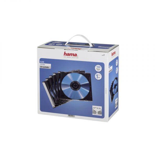 Caixas Slim para CD/DVD HAMA 51270 (Preto e Transparente)