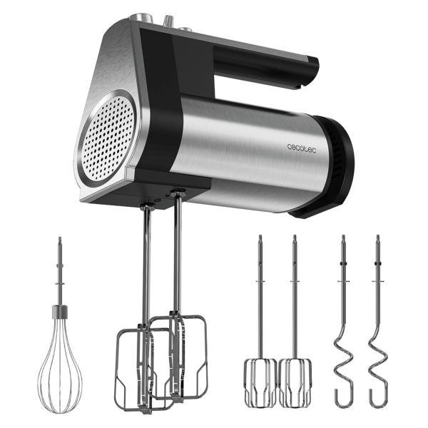 Batedeira Manual CECOTEC PowerTwist 500 Full Steel (500 W - Preto e Inox)