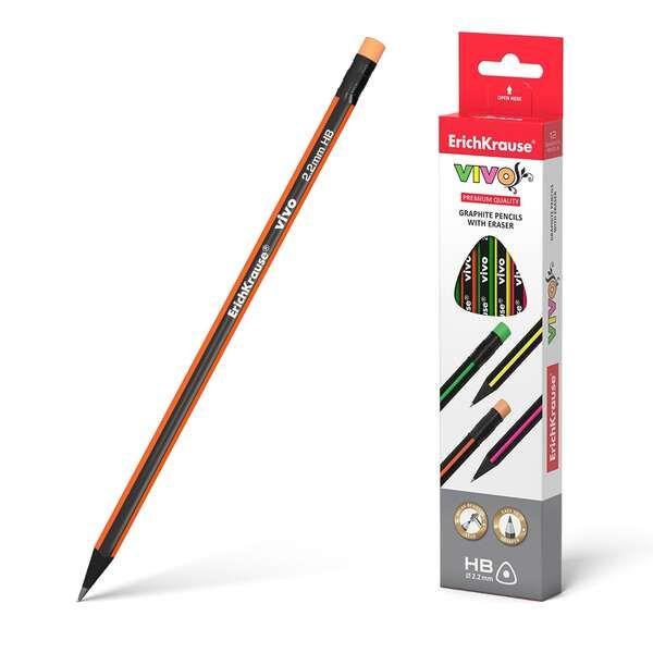Lápis de Grafite ERICHKRAUSE Vivo HB (Madeira selecionada - Cores Sortidas)
