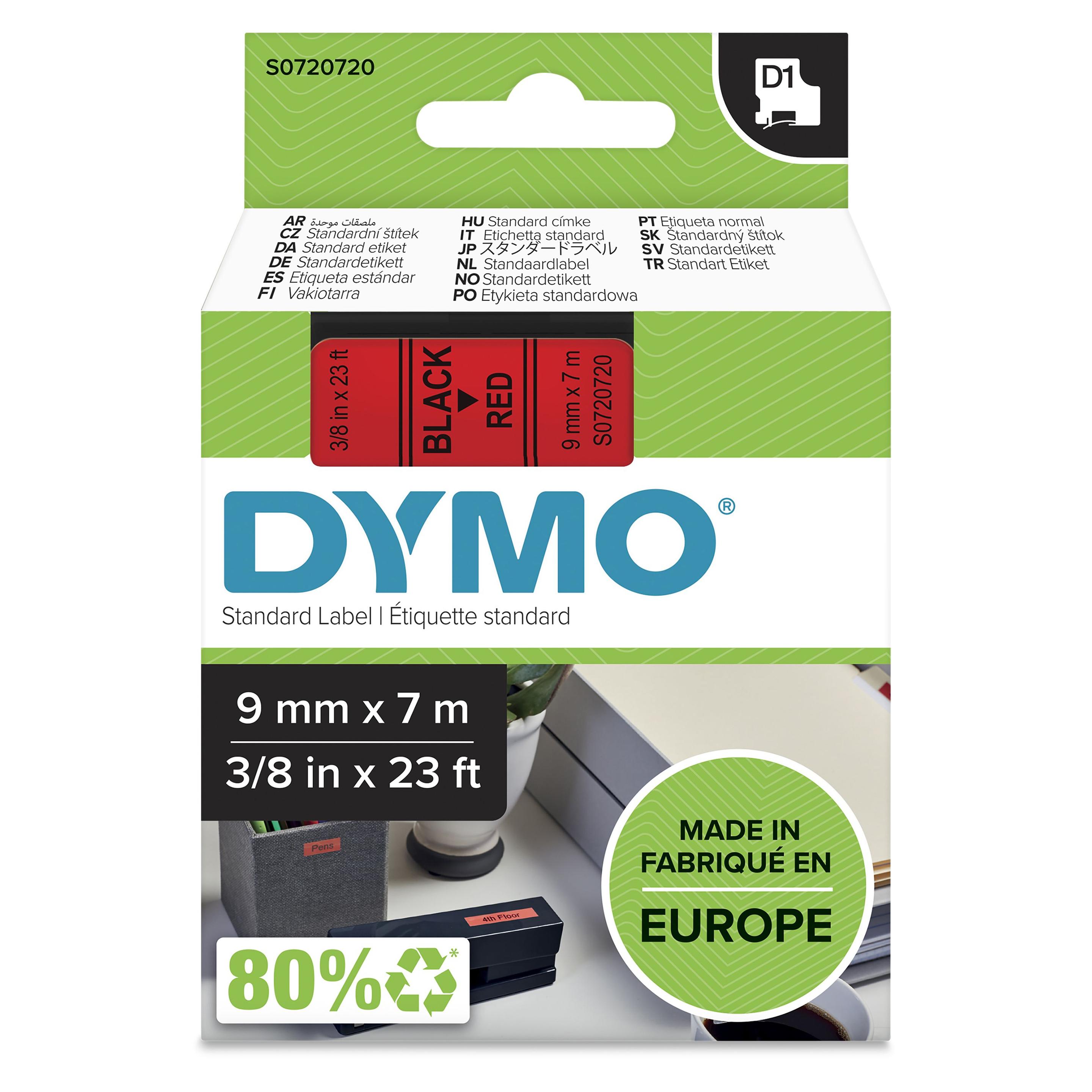 Fita de Etiquetagem DYMO D1 40917 (Preto sobre Vermelho)