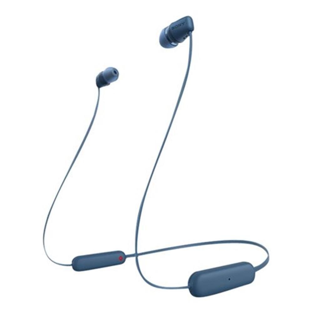 Auscultadores SONY WI-C100 (Binaural - Sem fios - Intra-aural - Azul)
