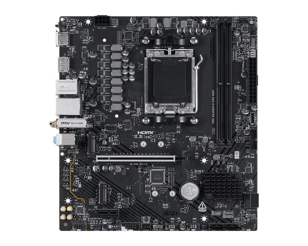 Motherboard MSI PRO A620AM-G EVO WIFI (AM5 - micro ATX - Duplo canal - Preto), miniatura 2