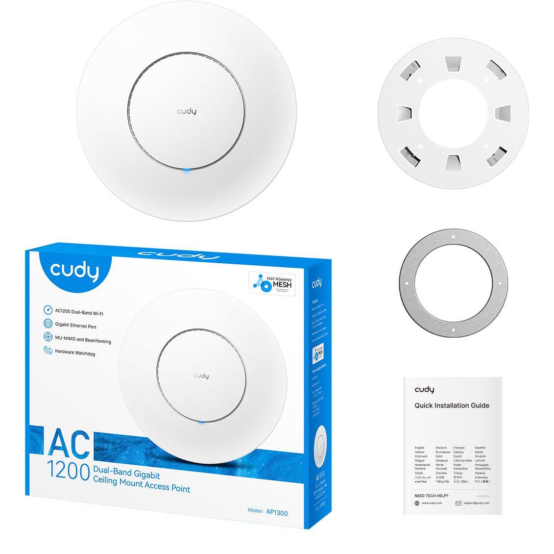 Ponto de Acesso CUDY AP1300 (1167 Mbit/s - 2,4 GHz e 5 GHz - 10/100/1000Base-T - Branco), miniatura 6