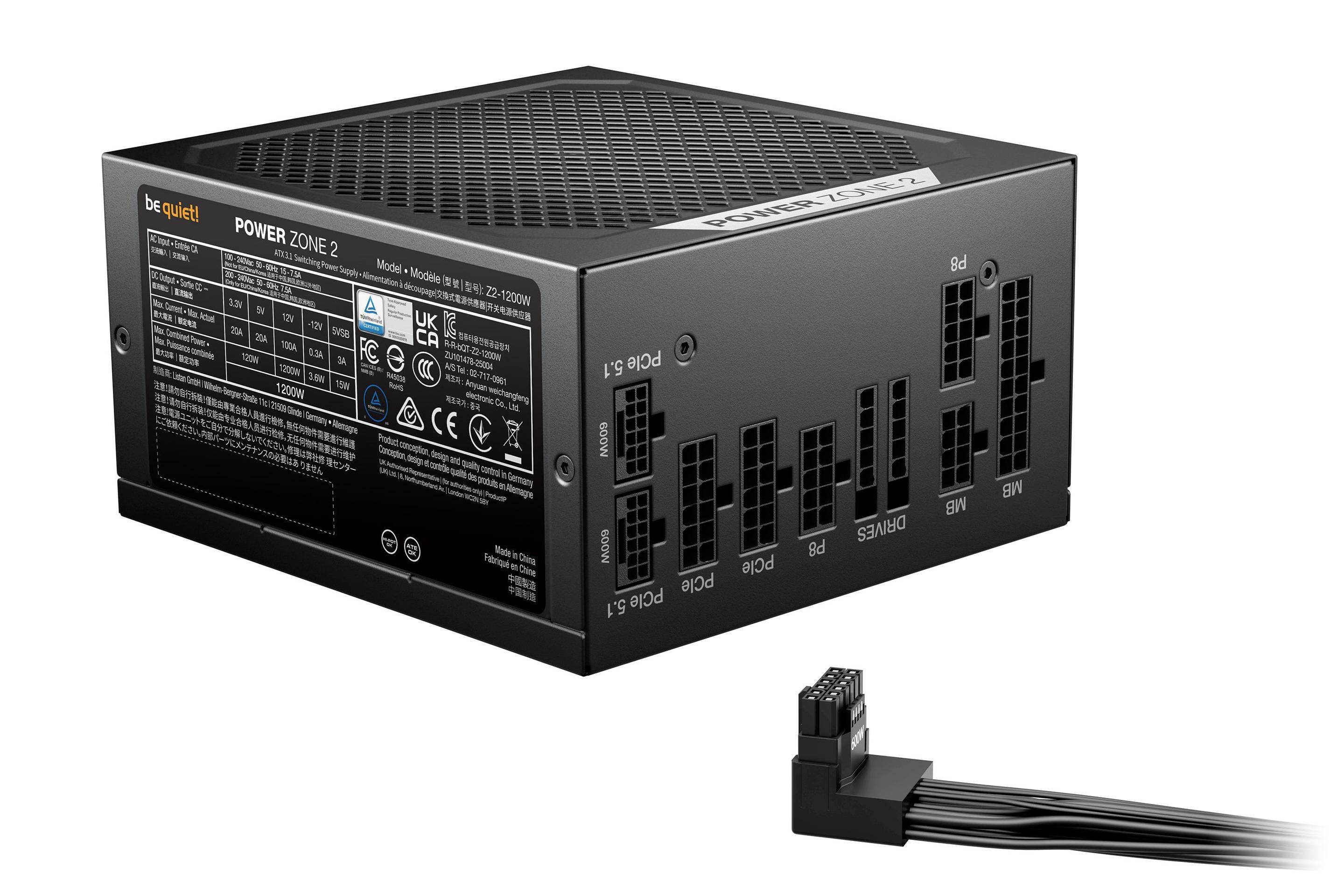 Fonte de Alimentação BE QUIET! Power Zone 2 BP030EU (ATX - 1200 W - 80 Plus Platinum - Preto), miniatura 2