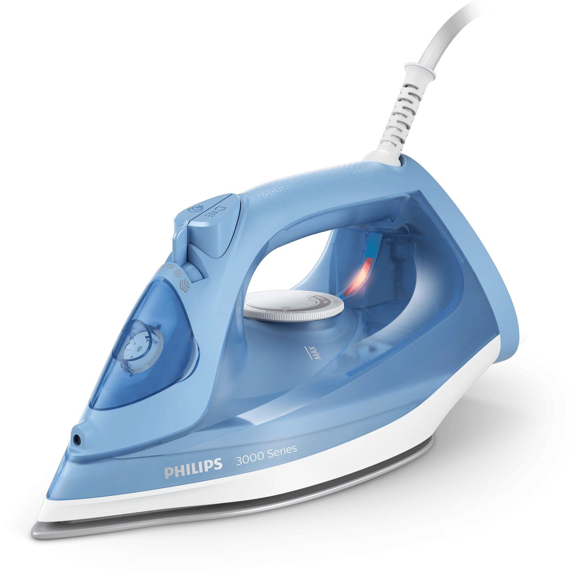 Ferro de Engomar a Vapor PHILIPS 3000 Series DST3020/20 (2200 W - 0,3 l - Base de cerâmica - Azul)