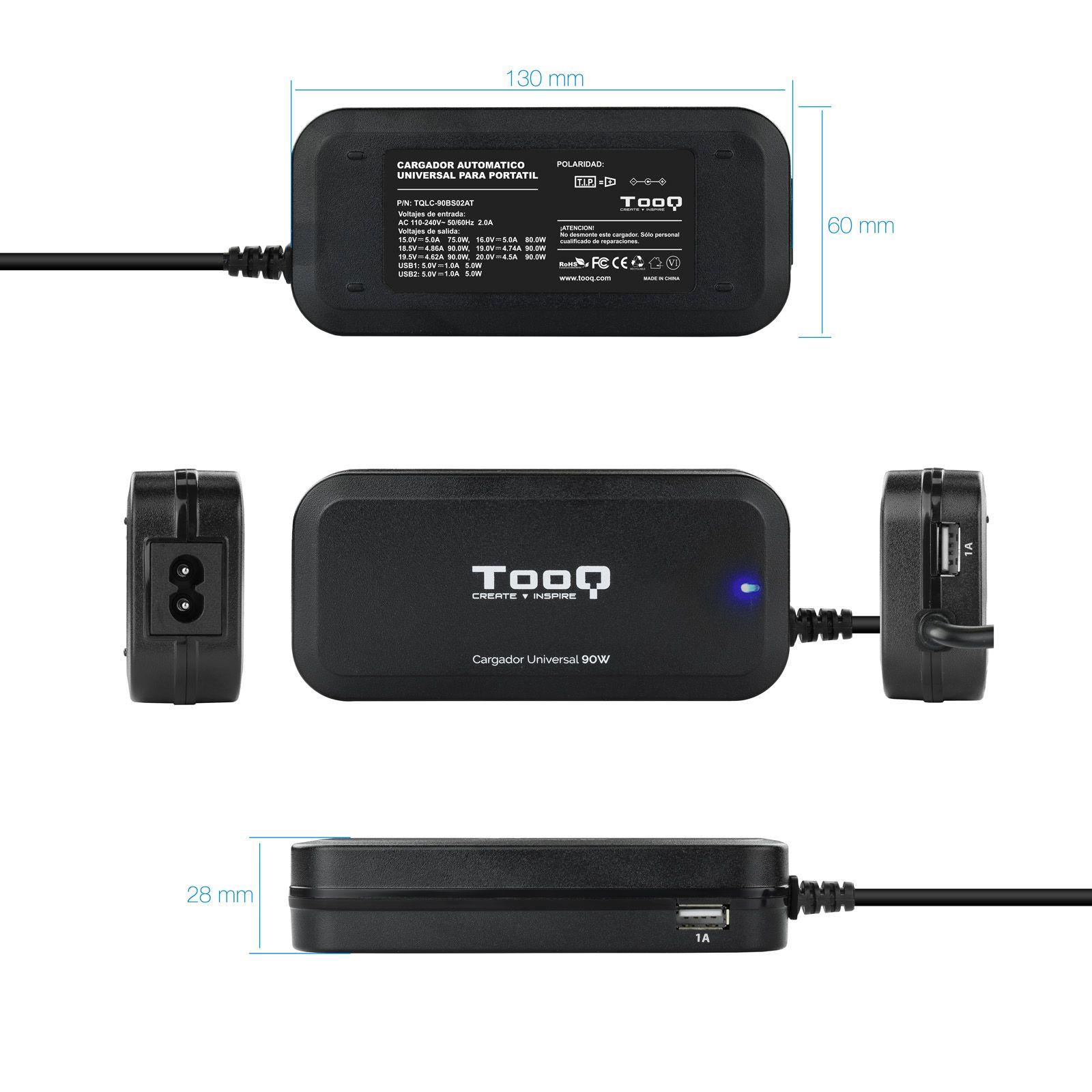 Carregador de Portátil TOOQ TQLC-90BS02AT (90 W - 12-20 V - Preto), miniatura 4