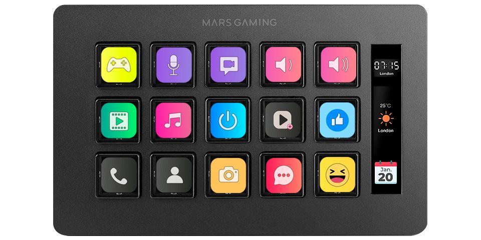 Painel de Controlo MARS GAMING MSD-ONE (15 botões - Preto) — miniatura 2