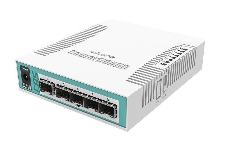 Switch Gerível MIKROTIK CRS106-1C-5S (10/100/1000 Mb/s - Gigabit Ethernet - Branco)