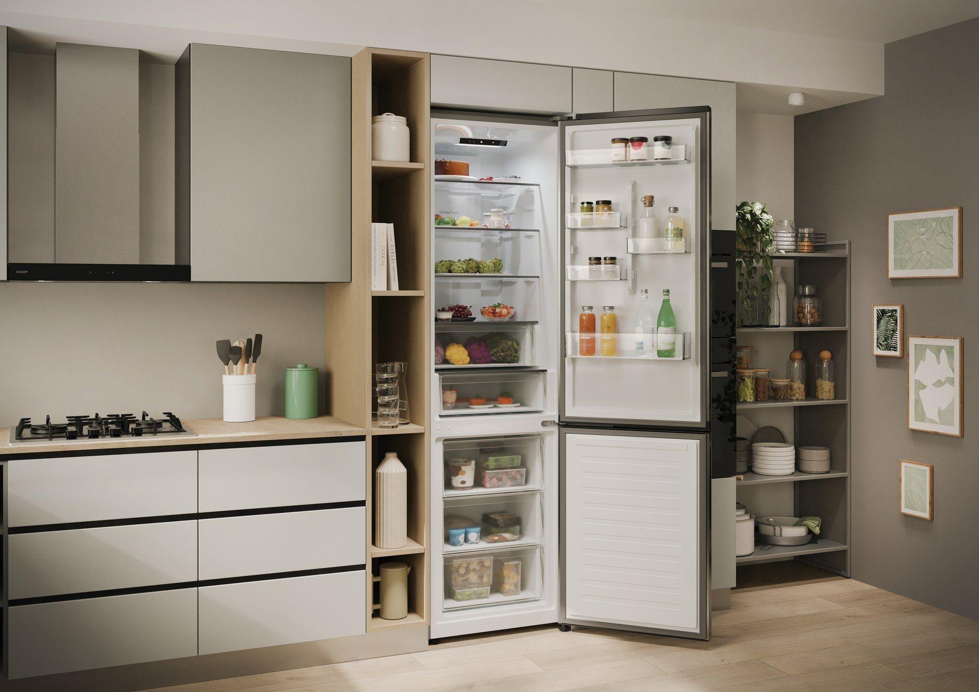 Frigorífico Combinado Independente CANDY CNCQ2T620AX (409 l - 205x59,5x66,7 cm - 205 cm - Inox) — miniatura 15