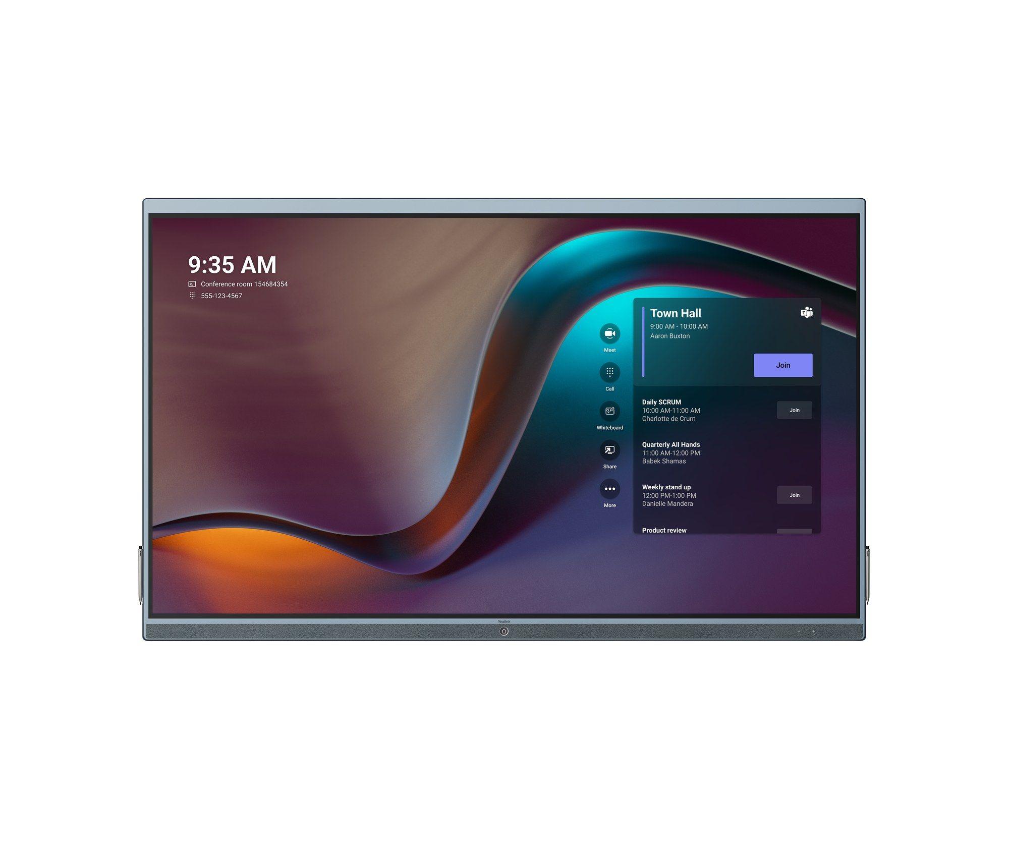 Ecrã Tátil de Expansão YEALINK ETV86 (86" - 4K Ultra HD - Preto)