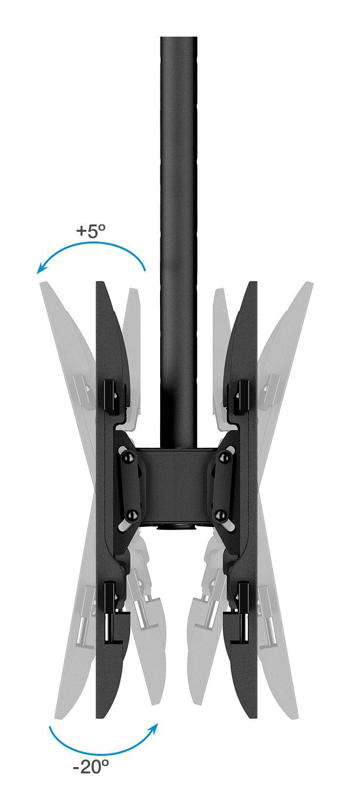 Suporte de Teto Duplo TOOQ LPCE2286TSLI-XL-B (600 x 400 mm - 200 x 200 mm - 2,18 m - Preto), miniatura 5