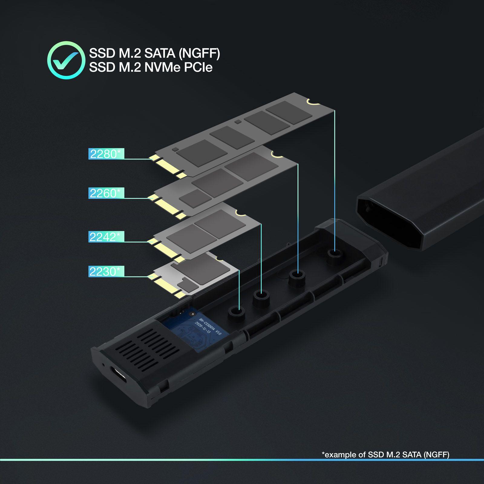 Caixa Externa SSD TOOQ Shura TQE-2223B (2 TB - PCI Express NVMe - NGFF e NVMe - Preto) — miniatura 3