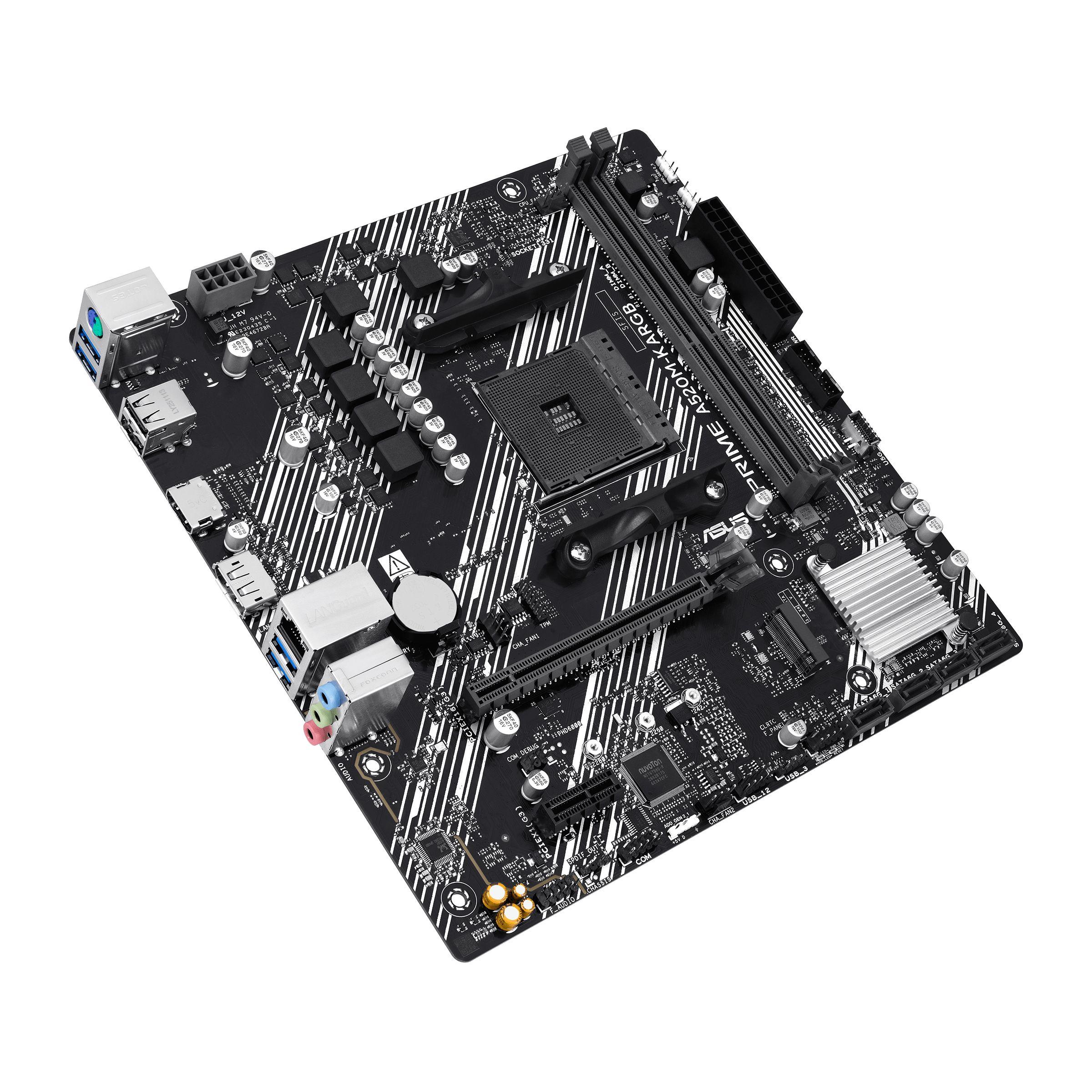 Motherboard ASUS PRIME A520M-K ARGB (AM4 - micro ATX - Duplo canal - Preto e Branco), miniatura 4