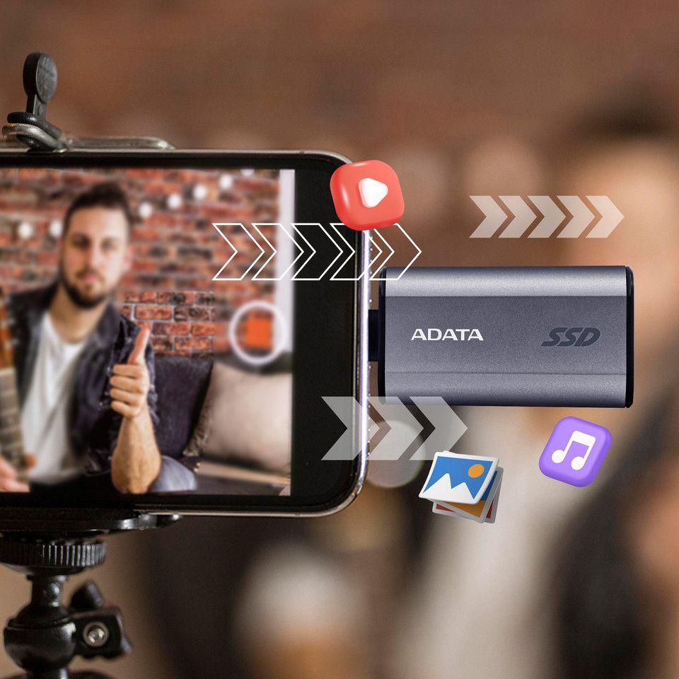 Disco SSD Externo ADATA SC750-500G-CCBK (500 GB - USB Type-C - USB-C - Cinzento) — miniatura 7