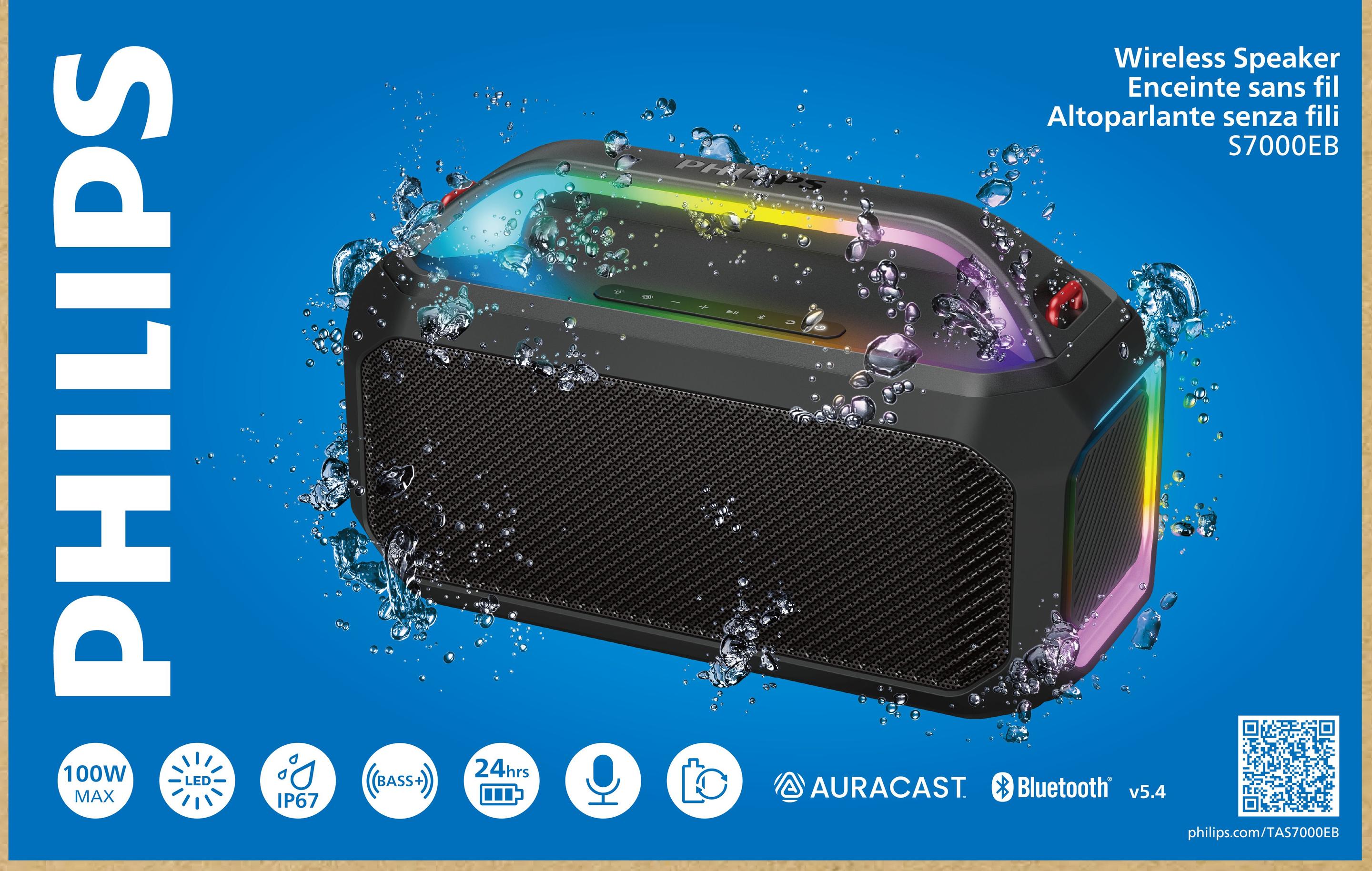 Coluna Portátil PHILIPS TAS7000EB/00 (Com fios e sem fios - 50 W - 2.0 canais - Preto), miniatura 11