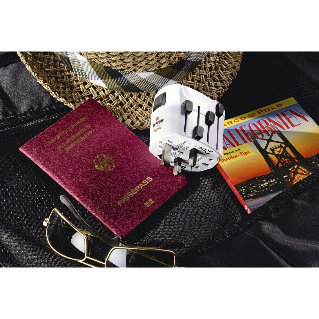 Adaptador Universal de Corrente de Viagem HAMA World Travel Pro (Branco) — miniatura 8