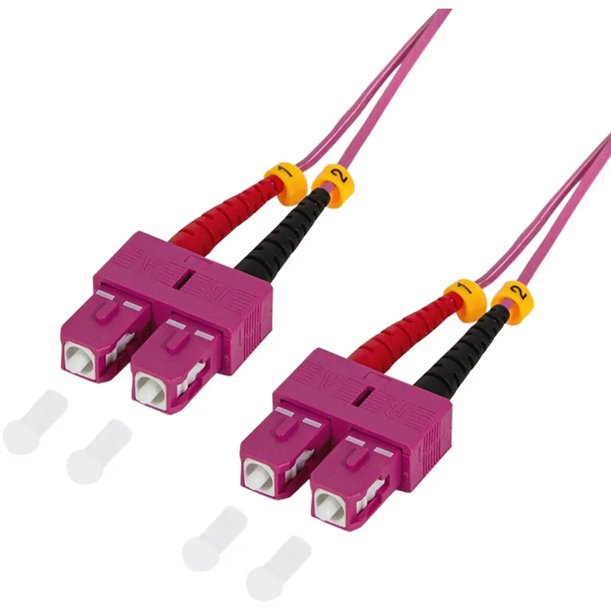 Cabo de Fibra Ótica LOGILINK FP4SC01 (SC/UPC-SC/UPC - OM4 50/125 µm - 1 m - Rosa), miniatura 2