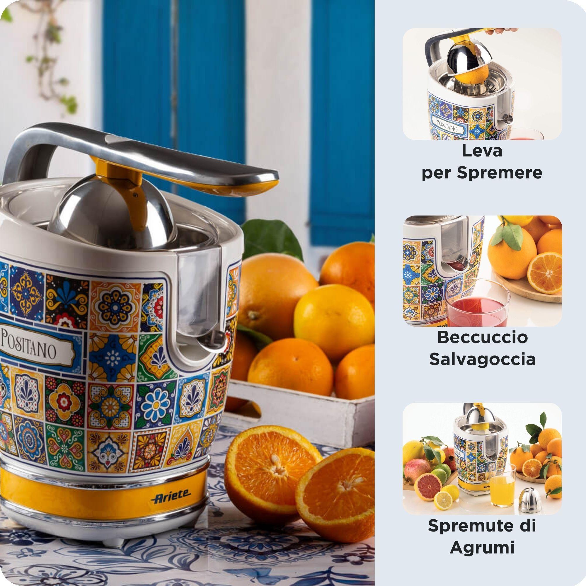 Espremedor de Citrinos Elétrico ARIETE Positano 0413/0P (Altura 29 cm - Azul e Amarelo), miniatura 8