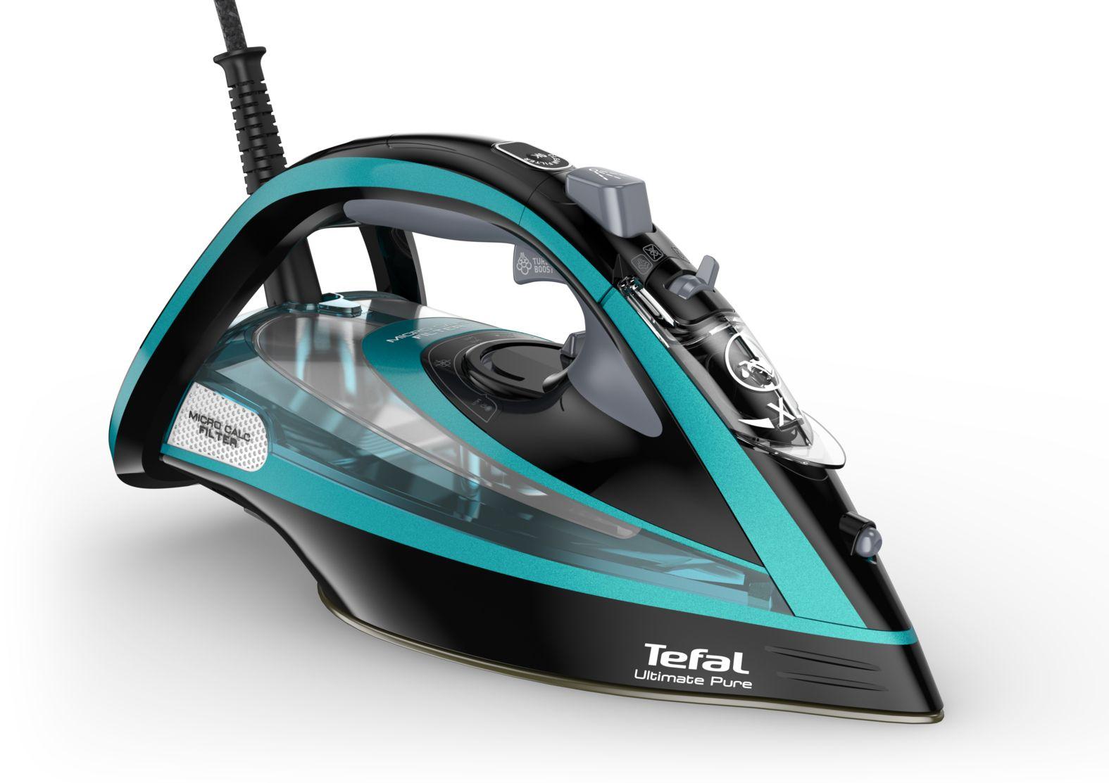 Ferro de Engomar a Vapor TEFAL FV9844E0 (3200 W - 0,35 l - Base Autoclean Durilium - Preto e Azul)