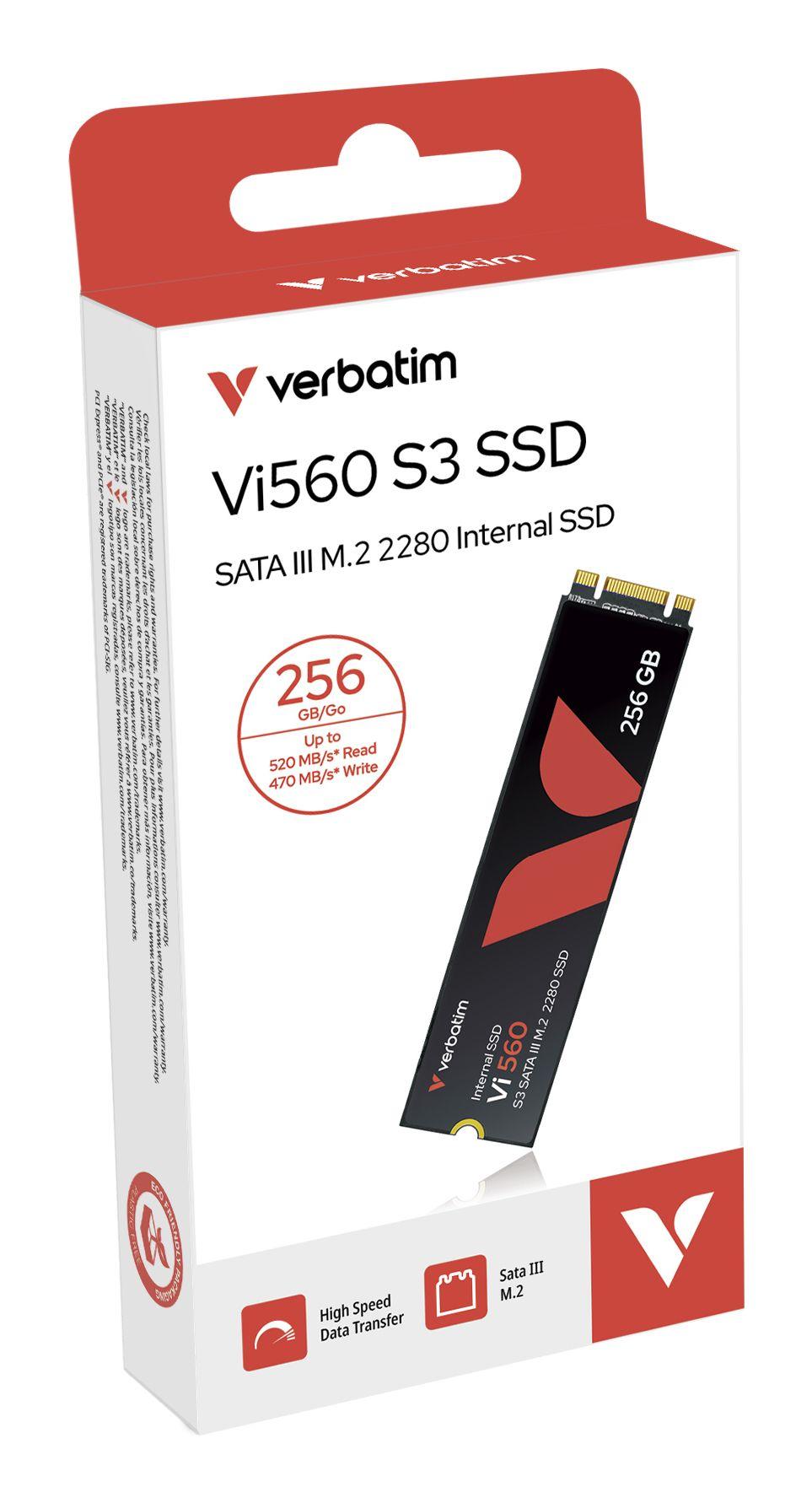SSD VERBATIM Vi560 S3 (256 GB - M.2 2280 - SATA - Preto), miniatura 2