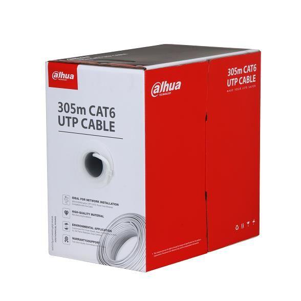 Cabo de Rede DAHUA PFM922I-6UN-C-WHITE (305,0 m - Cabo de rede UTP CAT6 - PoE - Branco)