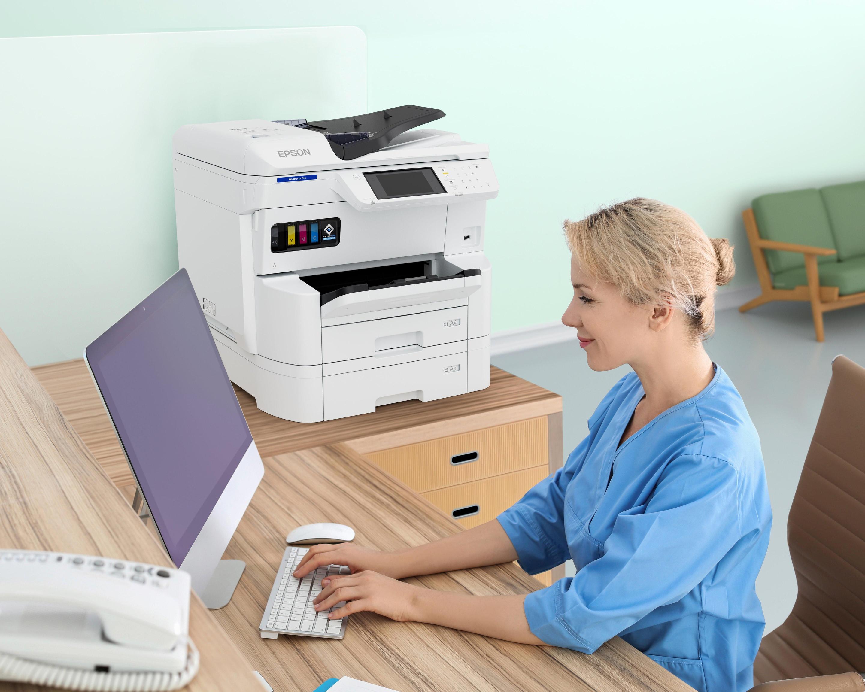 Impressora Multifunções Jato de Tinta EPSON WorkForce Pro EM-C7100DWF (A3 - Impressão a cores - 335 folhas - Branco), miniatura 9