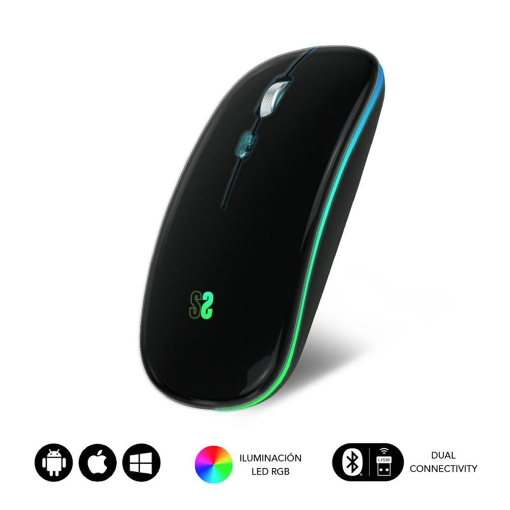 Rato SUBBLIM SUBMO-LDFLAT1 (Ambidestro - 1600 DPI - Ótico - Preto)