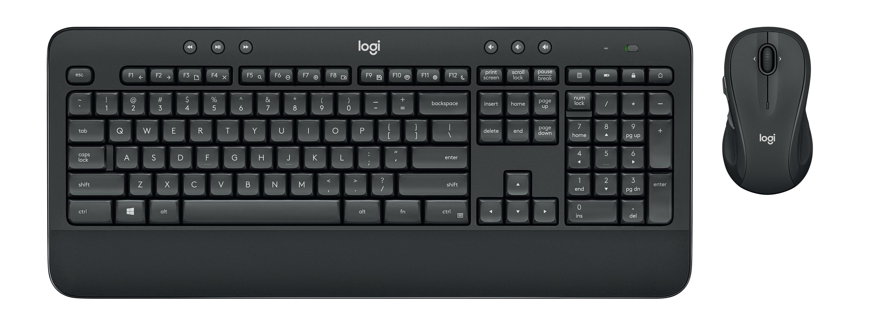 Conjunto de Teclado e Rato LOGITECH MK545 Advanced (Alemão - Tamanho completo - USB - Preto)
