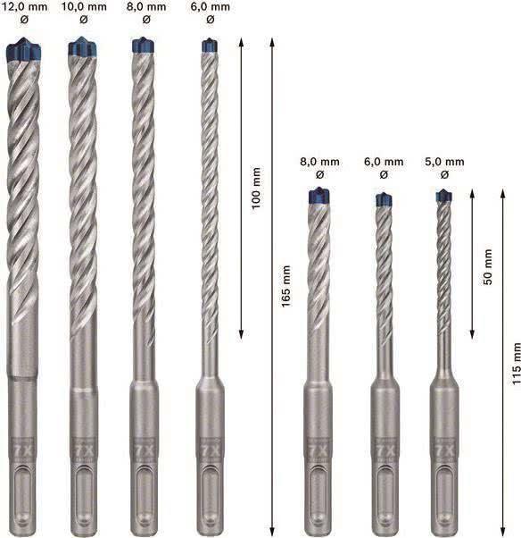 Conjunto de Brocas BOSCH EXPERT SDS plus-7X (Carboneto)